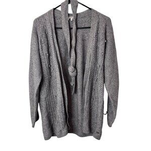 Lacoste grey vintage knitted tie belt cardigan sweater size 38